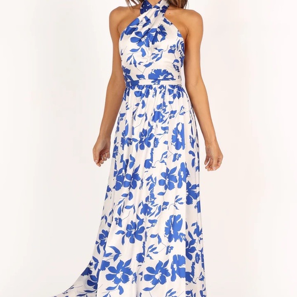 Petal & Pup | ALLORA HALTER DRESS - BLUE FLORAL Maxi Dress | S NWT - Picture 6 of 12
